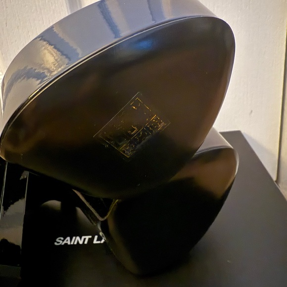 Saint Laurent Glossy Black Platform Heels - Picture 6 of 7